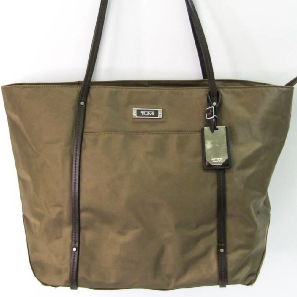 Tumi Khaki Nylon leather-Trimmed Tote